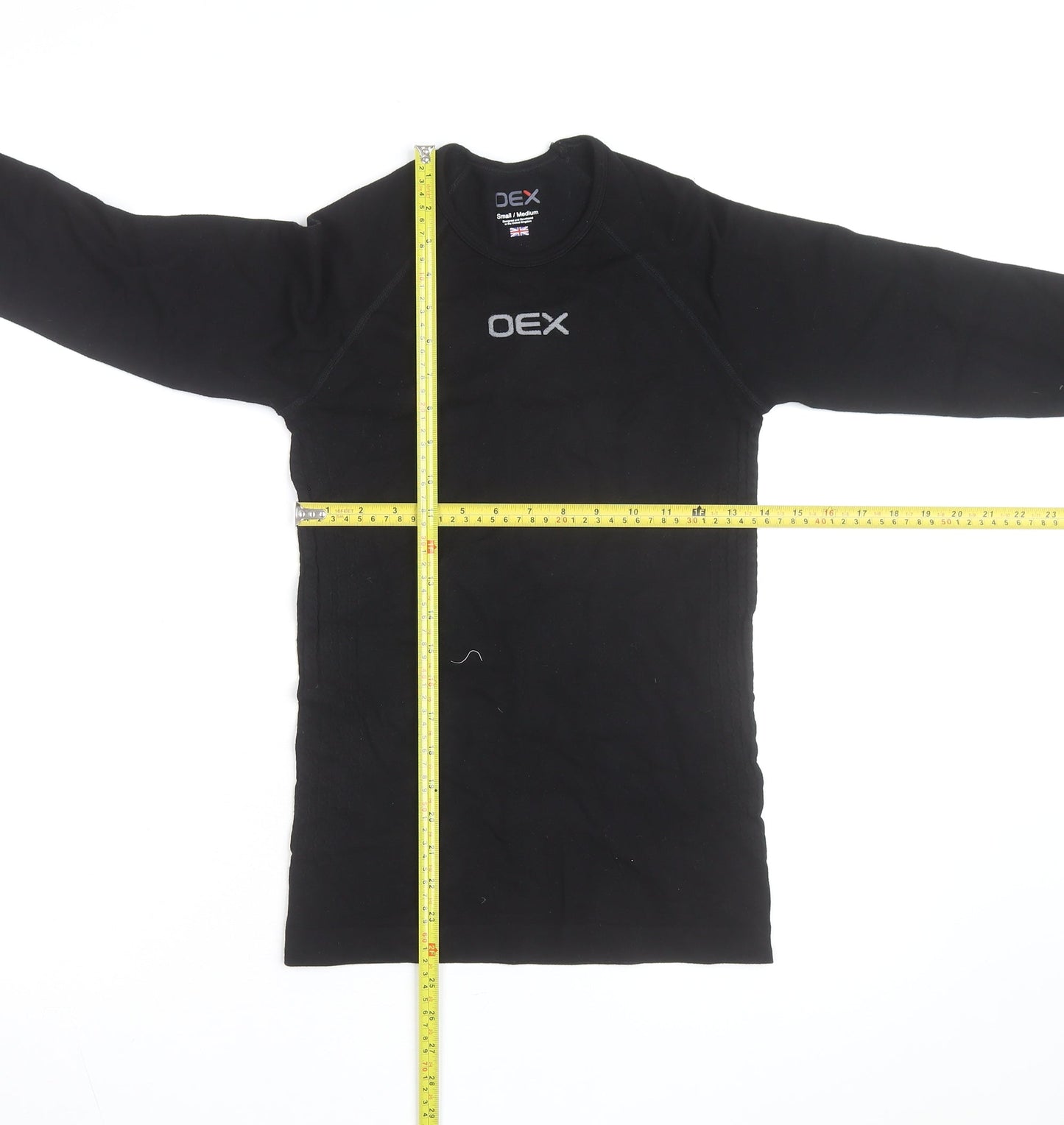 OEX Men's Black Athletic Long Sleeve Base Layer Top S