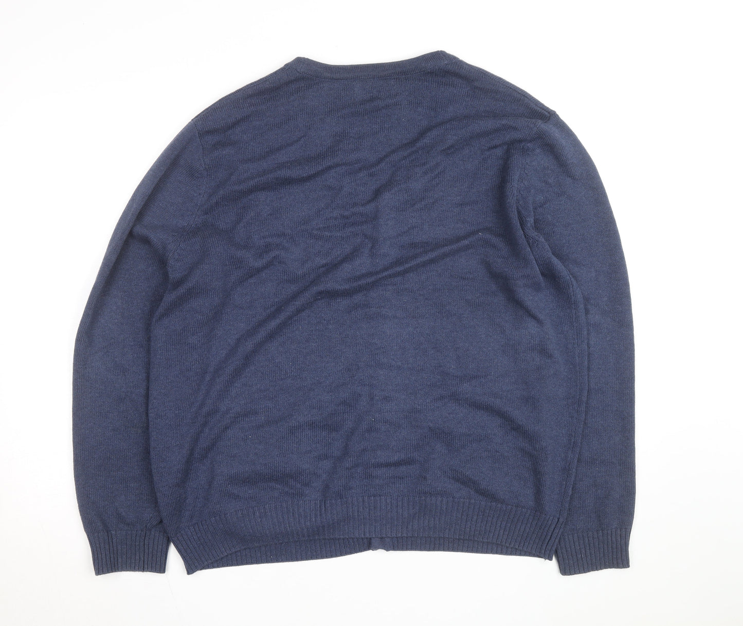 Maine New England Men’s Blue Cotton Wool Cardigan XL V-Neck Classic