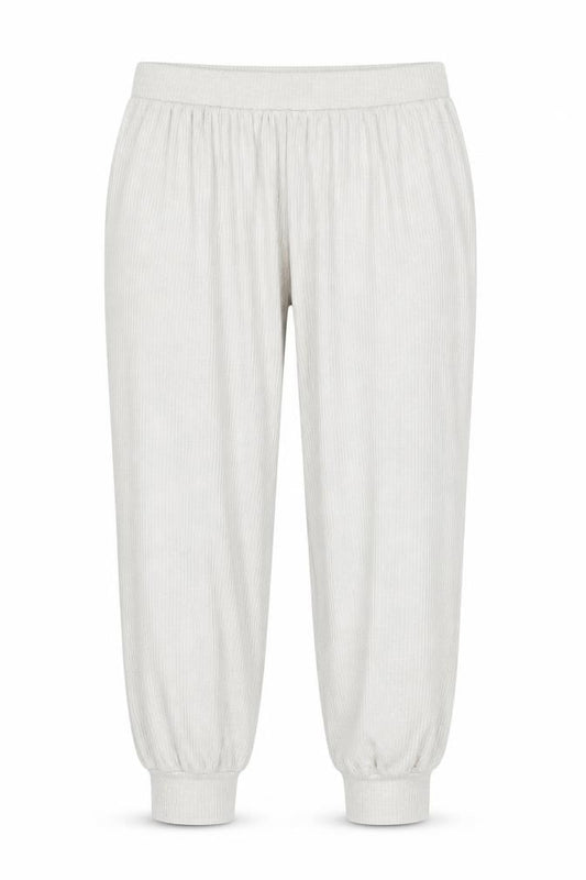 Marks and Spencer Women Beige Large Ribbed Jogger Trousers