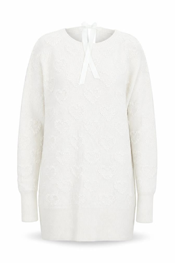 Jane Norman Women’s Ivory Heart Knit Pullover Jumper Size 10