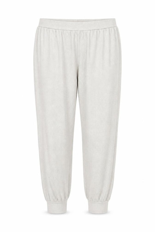Marks and Spencer Women Beige Large Ribbed Jogger Trousers