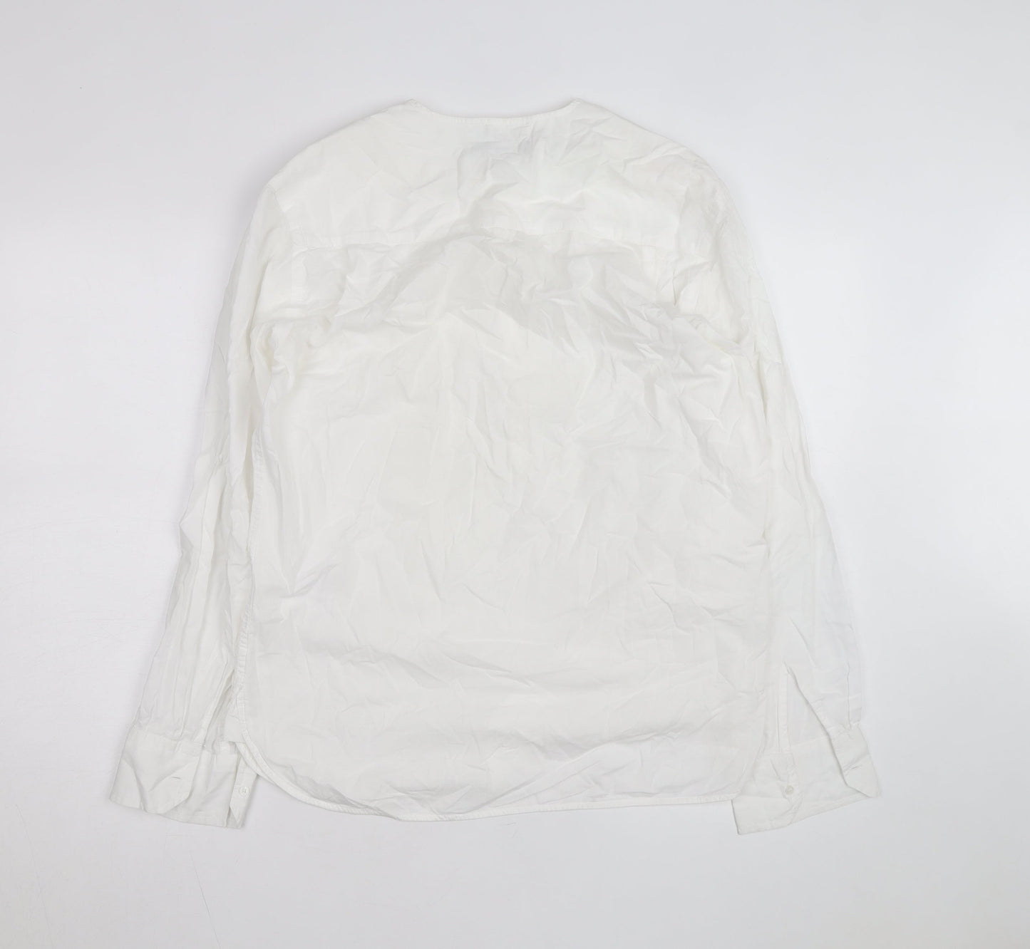 Monsoon Women's White Cotton Long Sleeve Blouse M