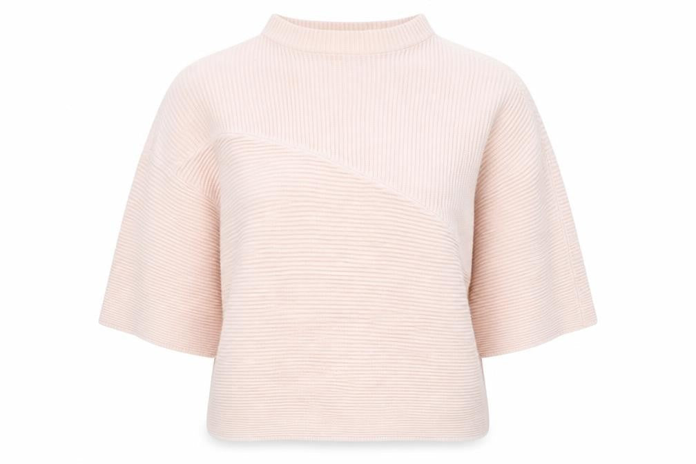 Marks & Spencer Women’s Pink Rib Knit Mock Neck Jumper Size M