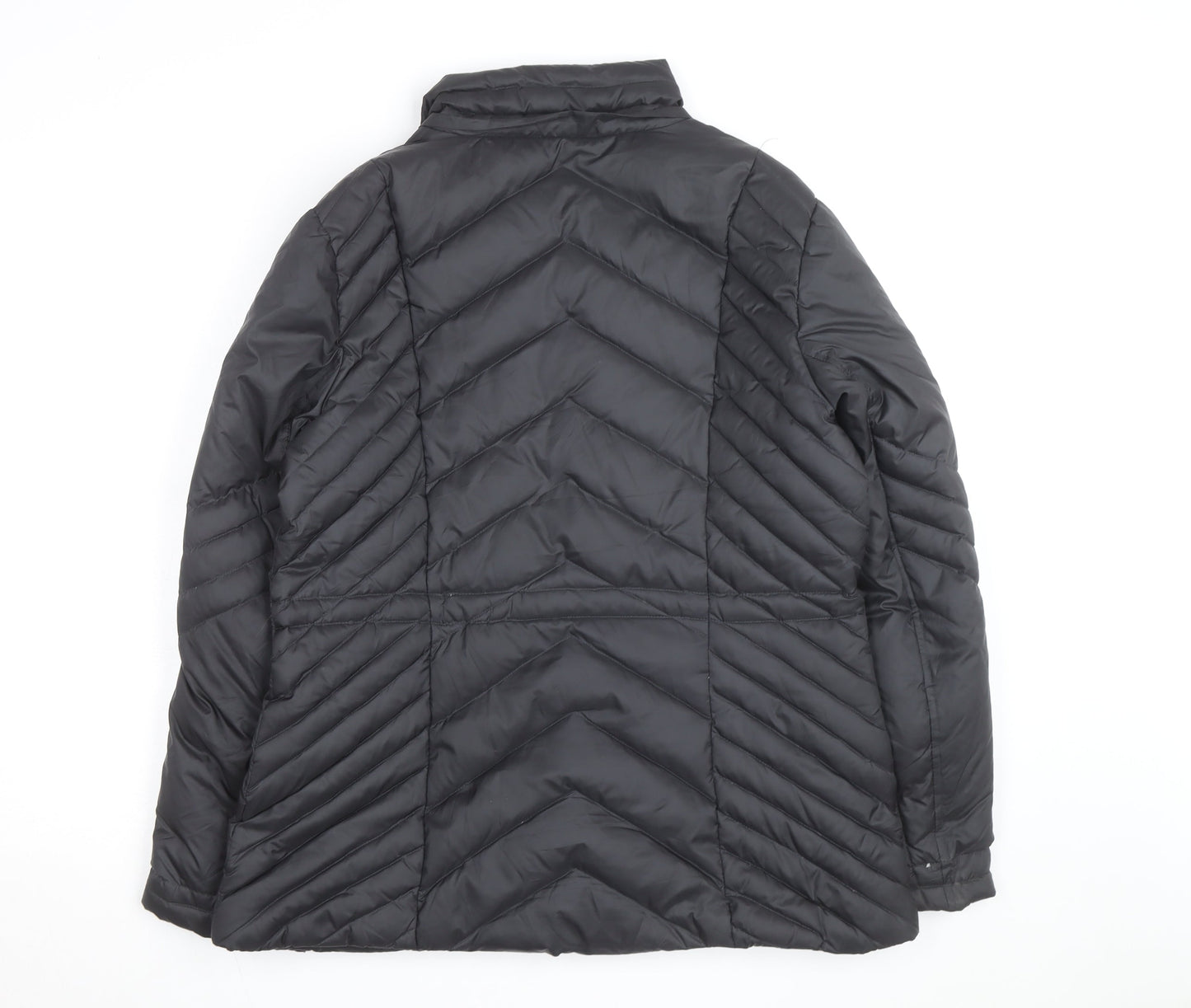 Cleo Women's Black Down Puffer Jacket M Quilted Insulated Mid-Length