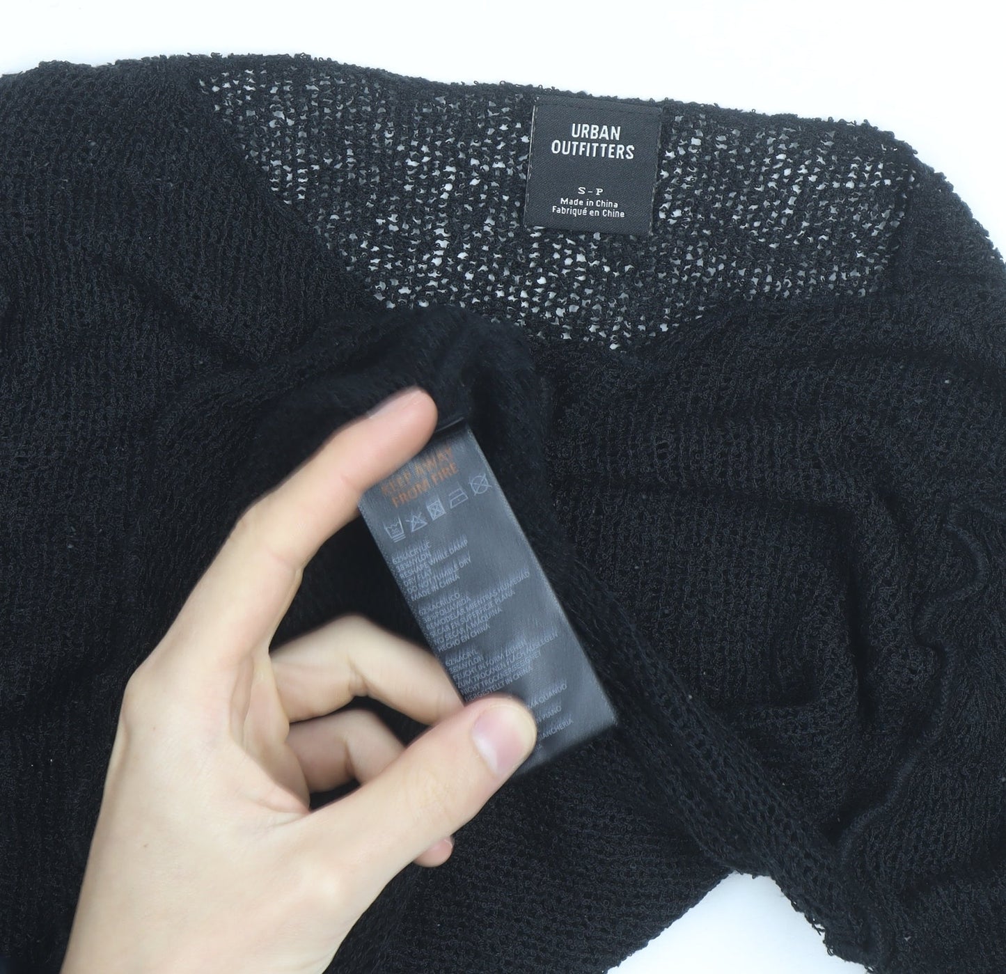 Urban Outfitters Women’s Black Ruffle Knit Slim Pullover Jumper Size S