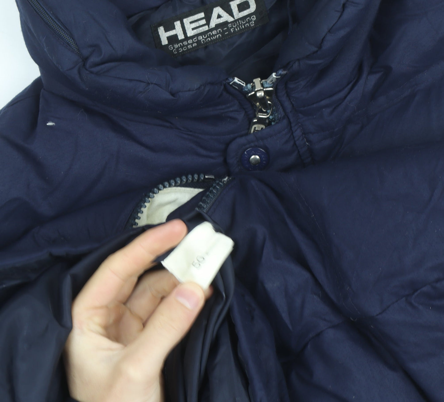 HEAD Men's Blue Puffer Jacket Size 50 Down Filled Winter Coat