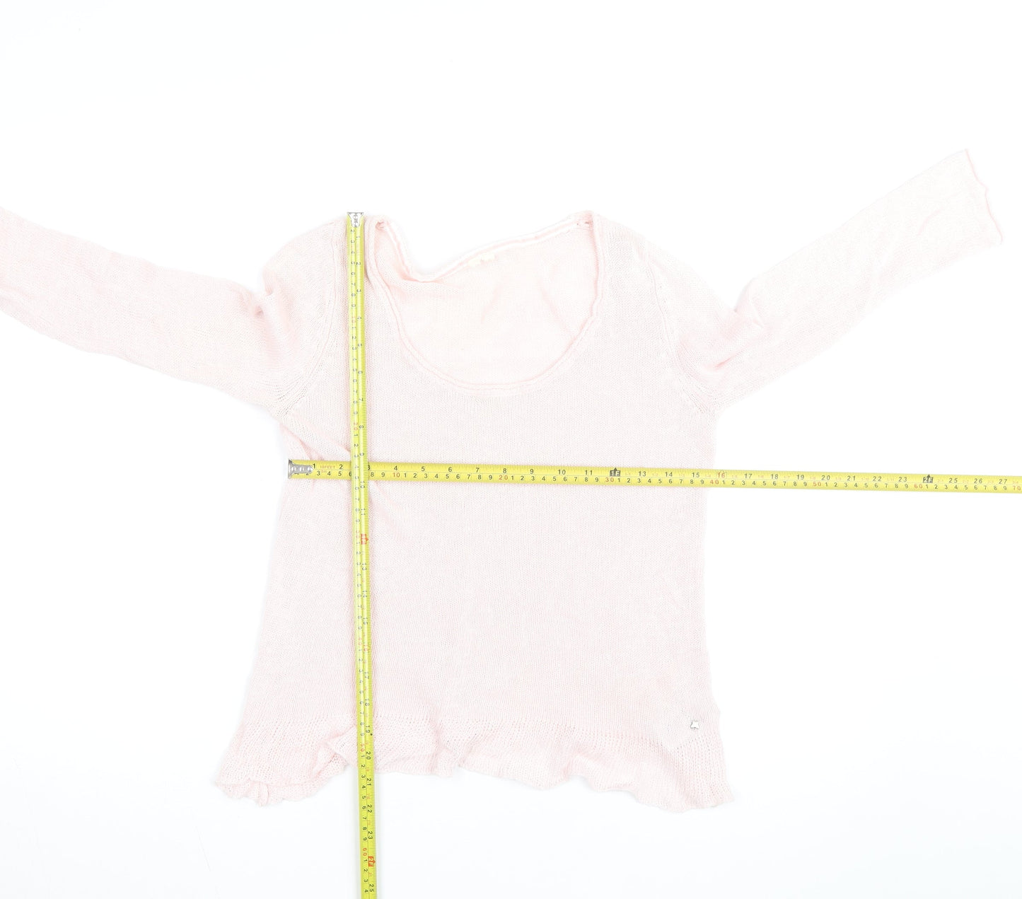 White Stuff Women's Pink Lightweight Scoop Neck Knit Jumper M