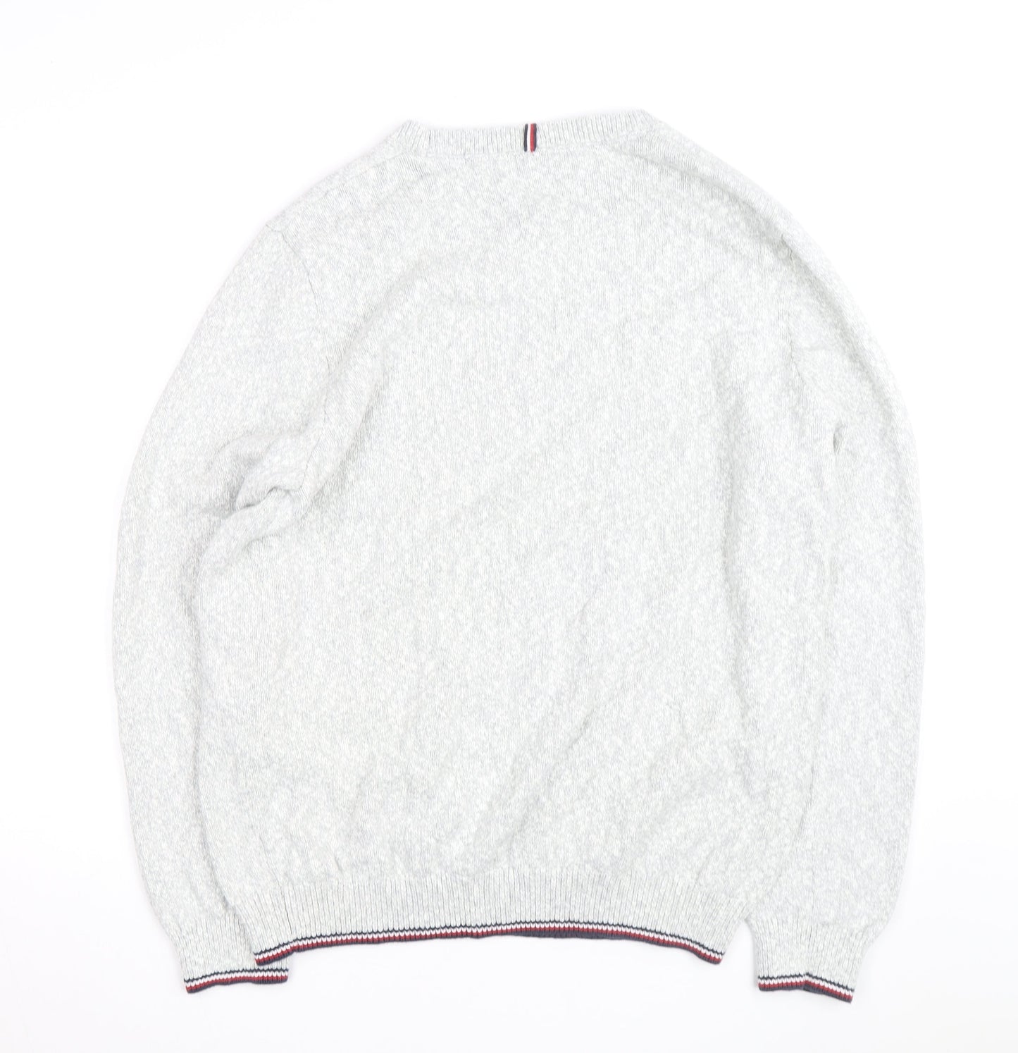 Tommy Hilfiger Men's Grey Cotton Wool Pullover Jumper Size L