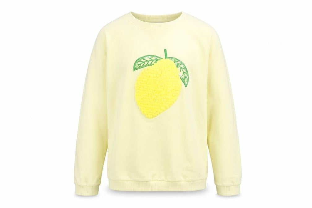 FatFace Teens Yellow Lemon Sequin Pullover Sweatshirt 12 Slim