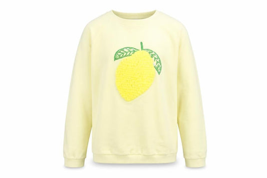 FatFace Teens Yellow Lemon Sequin Pullover Sweatshirt 12 Slim