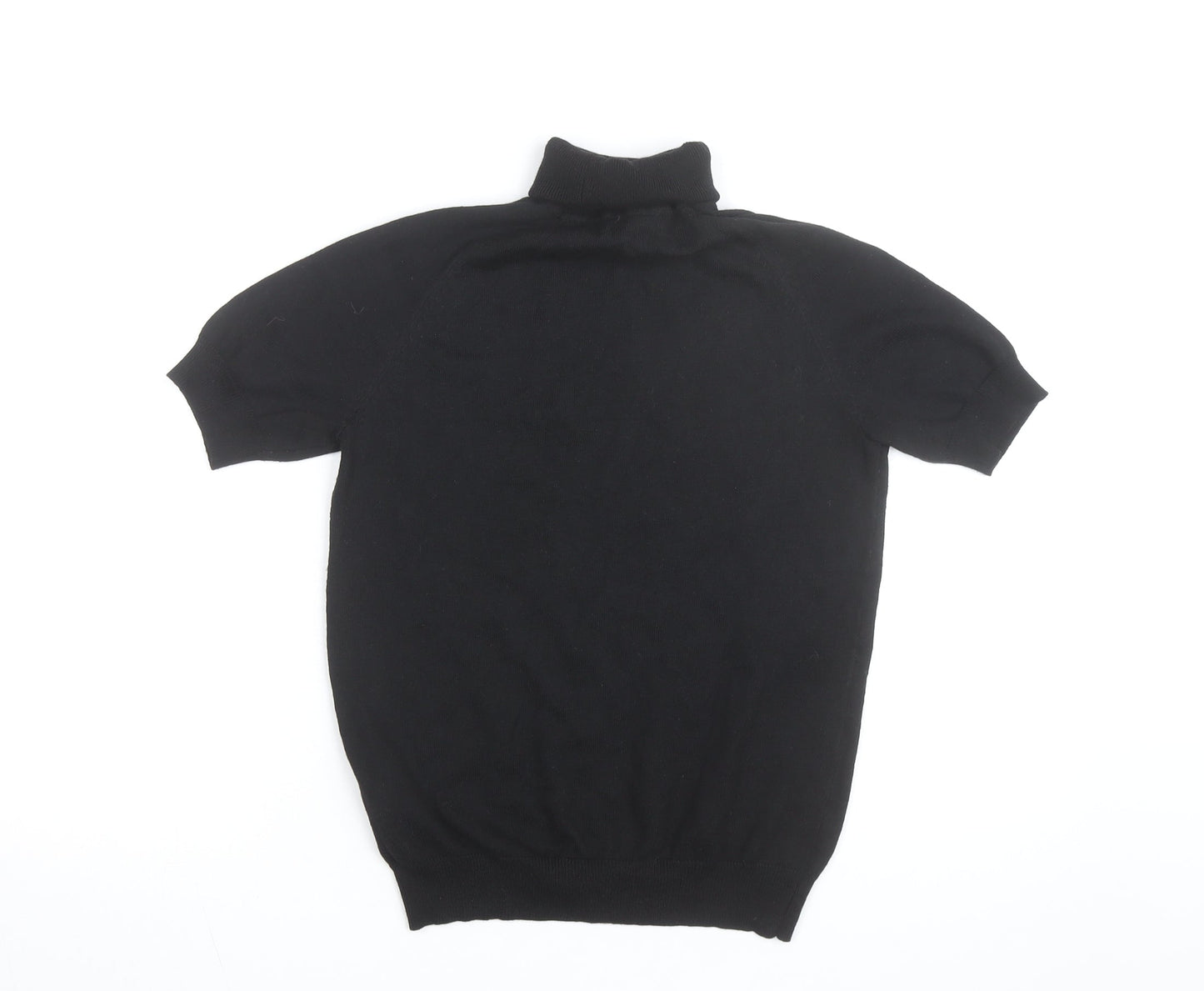 MOTF Women's Black Roll Neck Short Sleeve Knit Jumper Size M