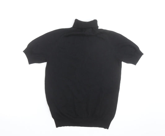 MOTF Women's Black Roll Neck Short Sleeve Knit Jumper Size M
