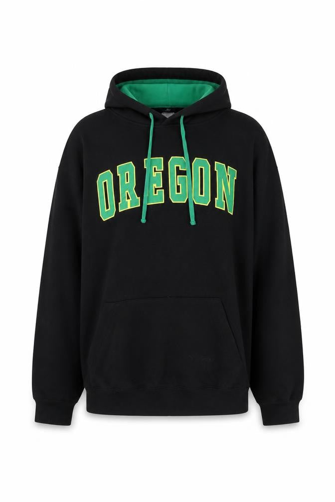 Colosseum Men Black Oregon Pullover Hoodie Size L Fleece Hooded Sweatshirt