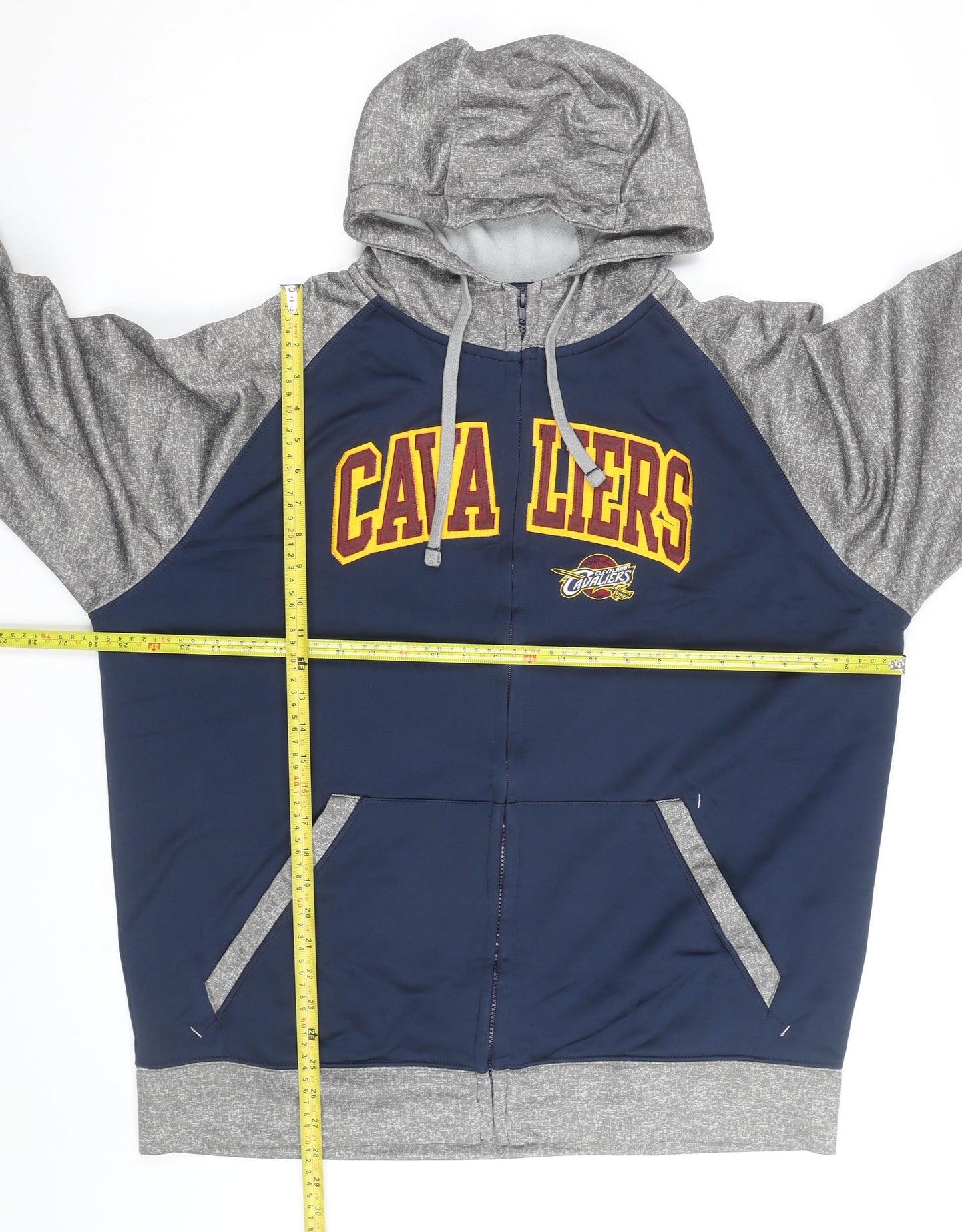 Antigua Mens Blue Grey Full Zip Hooded Sweatshirt XL Cleveland Cavaliers