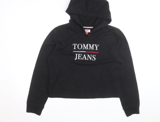 Tommy Jeans Men's Black Logo Pullover Hoodie Cotton M