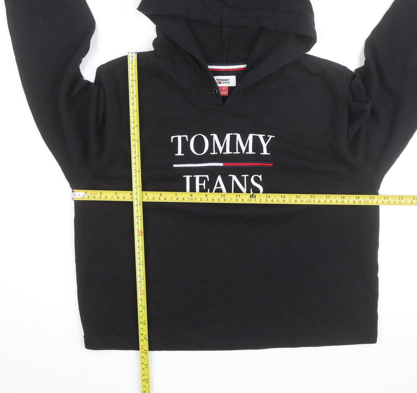 Tommy Jeans Men's Black Logo Pullover Hoodie Cotton M