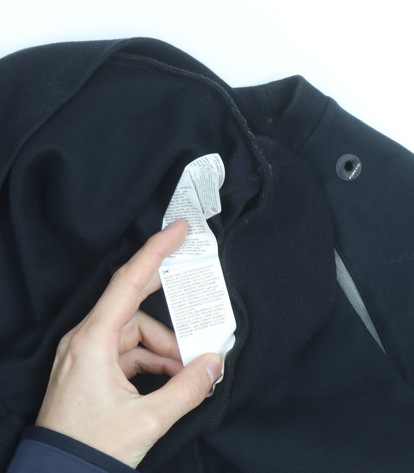 Puma Men's Black Crew Neck Sweatshirt M Regular Fit Logo Zip Detail