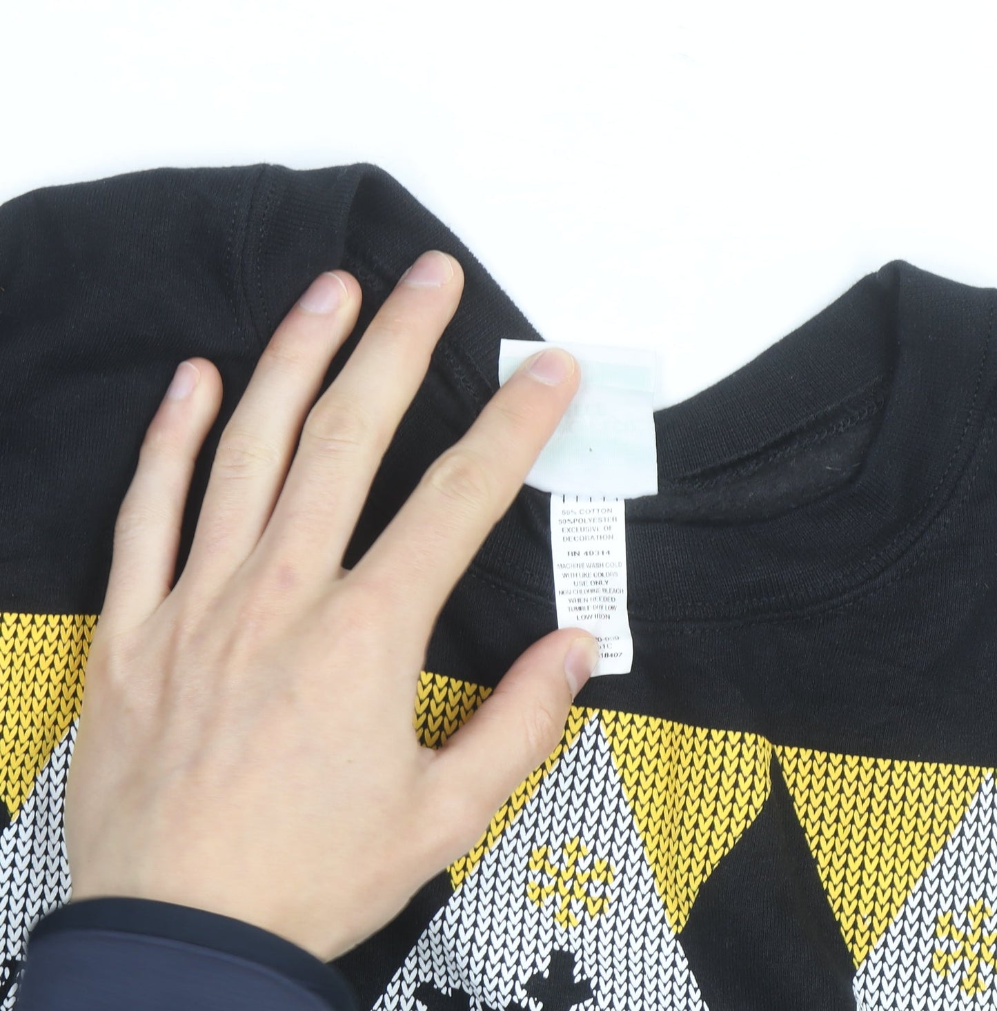 Champion Men's Black 2XL Pullover Sweatshirt Argyle Norse Design