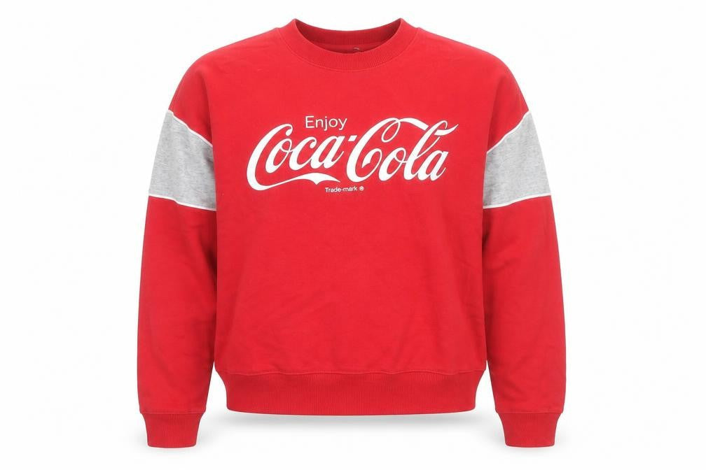 Coca-Cola Unisex Adults Red Crew Neck Pullover Sweatshirt Size S