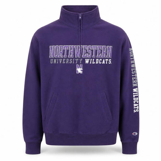 Champion Men’s Purple Northwestern 1/4 Zip Fleece Sweatshirt S