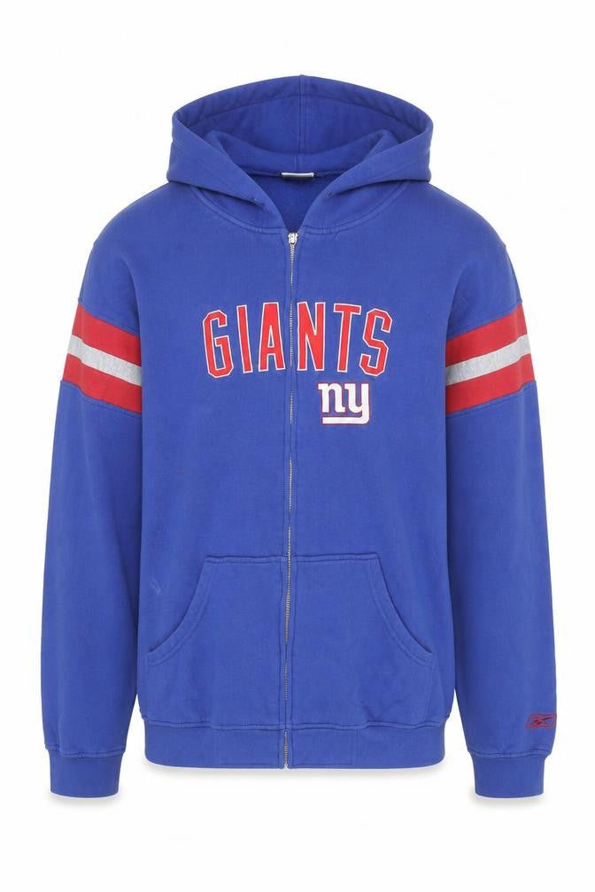 Reebok Men’s Blue Full Zip Hooded Sweatshirt L NFL Giants