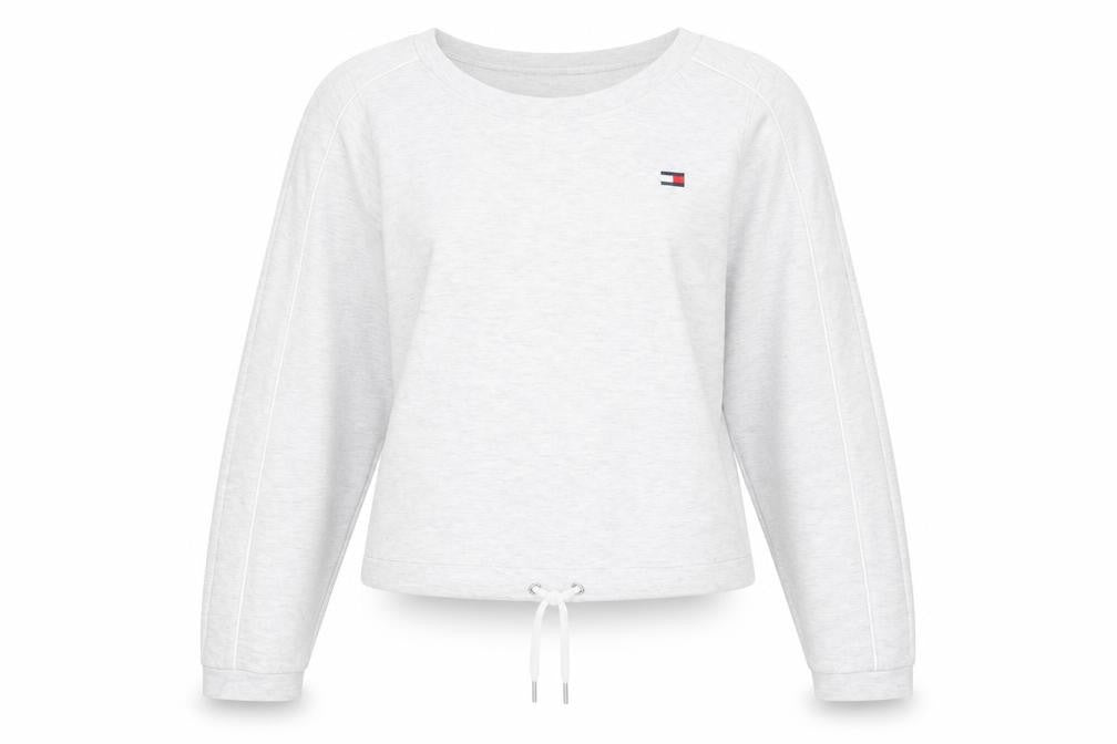 Tommy Hilfiger Women’s Grey Pullover Sweatshirt Size L Drawstring Hem