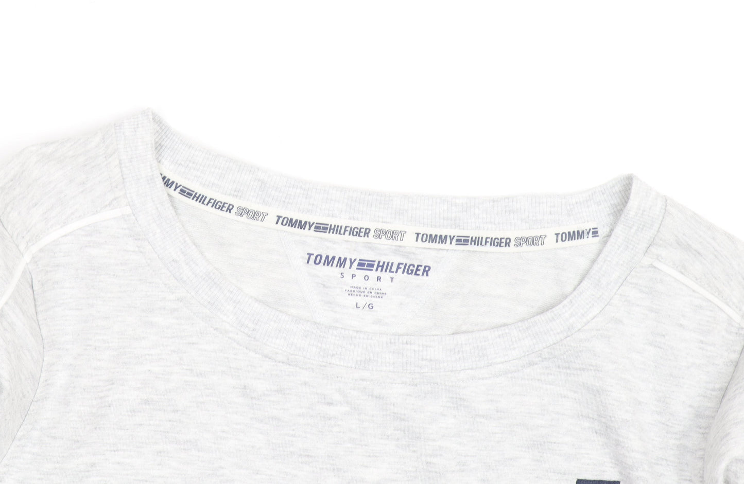 Tommy Hilfiger Women’s Grey Pullover Sweatshirt Size L Drawstring Hem