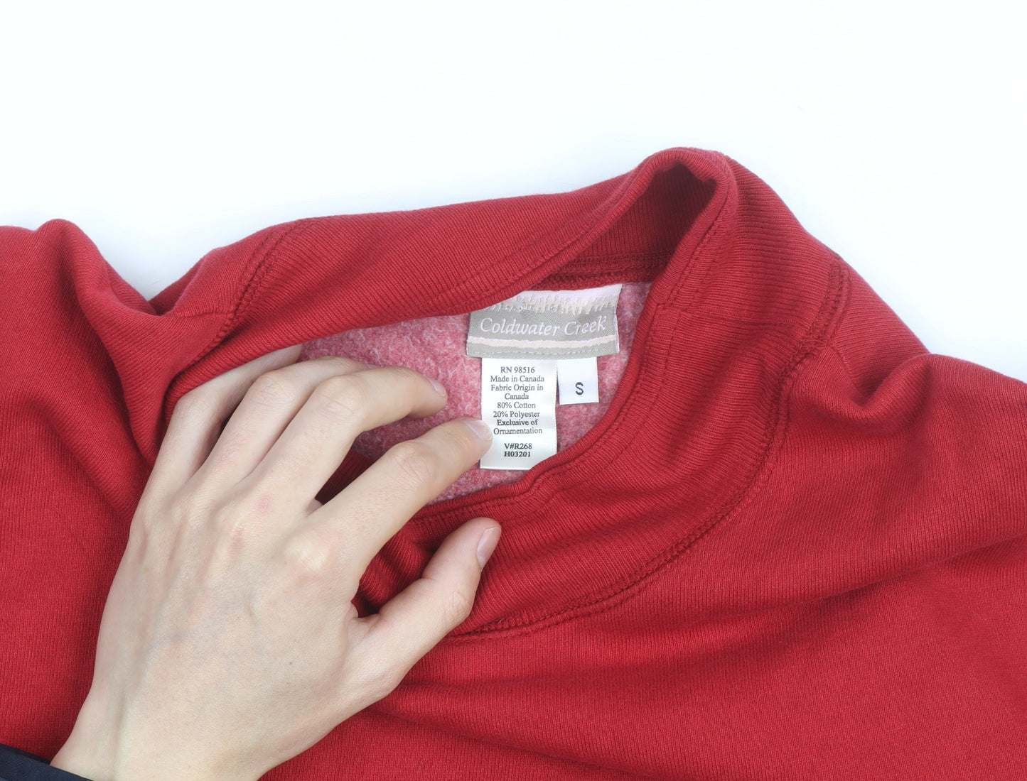 Coldwater Creek Red Fleece Pullover Sweatshirt Women’s S High Neck