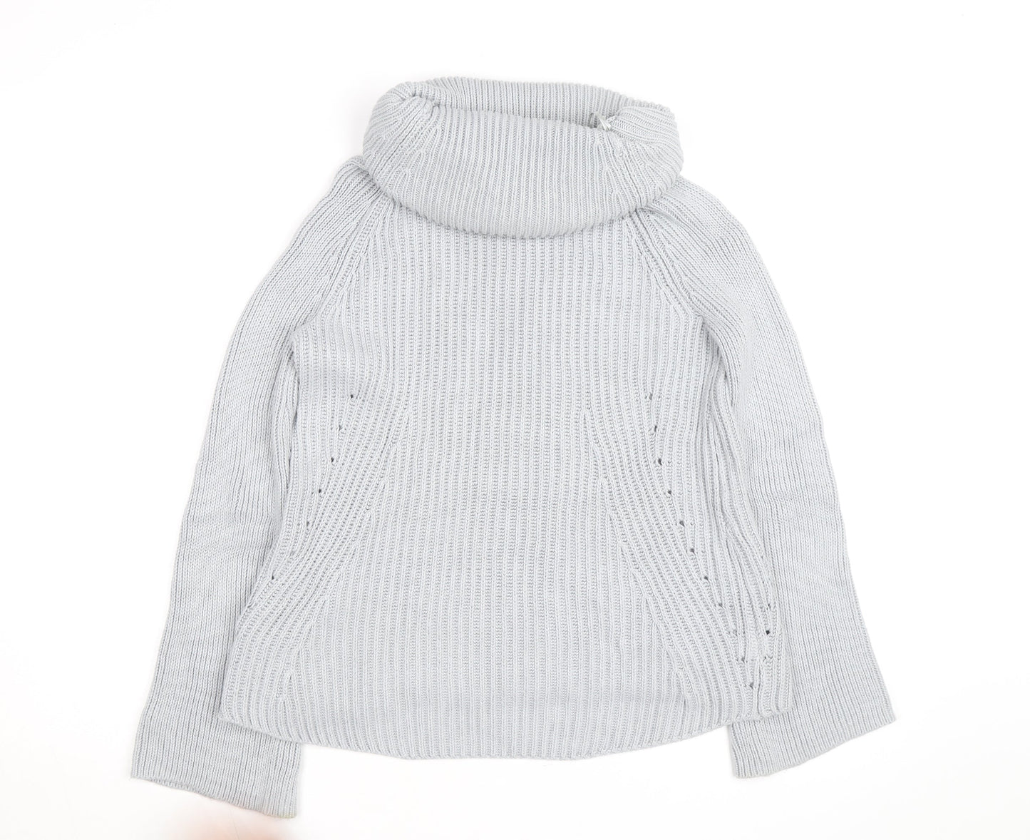 Brandy Melville Women Grey Roll Neck Long Sleeve Knit Jumper Size S