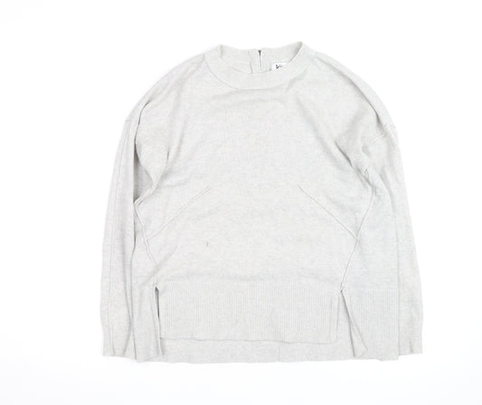 Kin by John Lewis Women’s Grey Mock Neck Zip Back Wool Cotton Jumper S