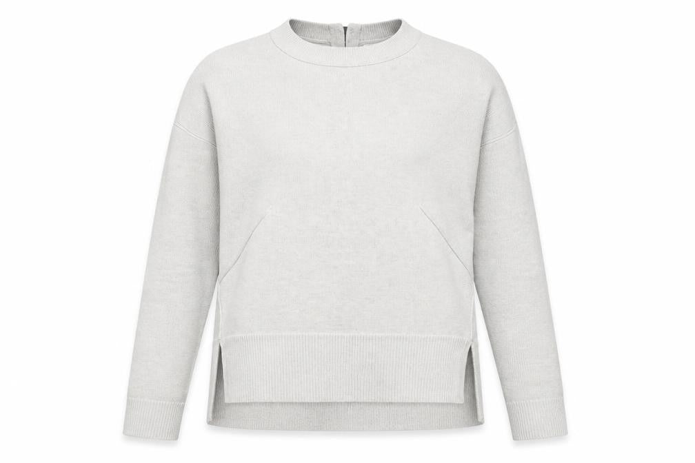 Kin by John Lewis Women’s Grey Mock Neck Zip Back Wool Cotton Jumper S