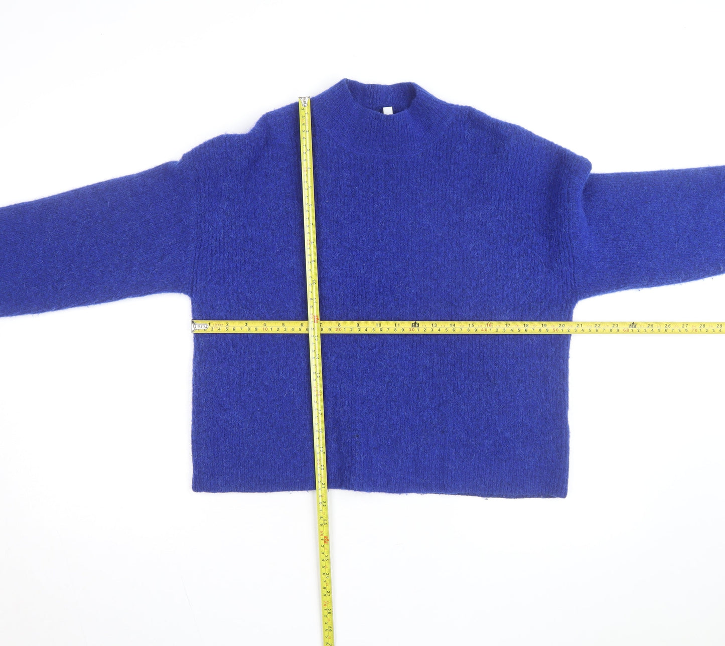 & Other Stories Women’s Blue Mock Neck Wool Alpaca Jumper Size 10