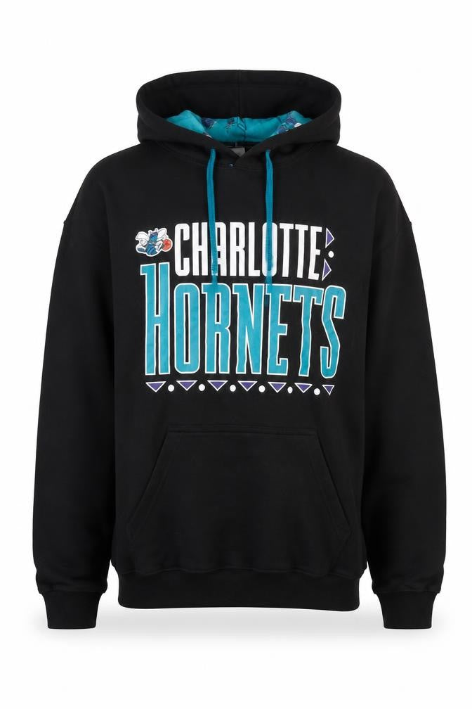 Softly Broke Mens Black Charlotte Hornets Pullover Hoodie M