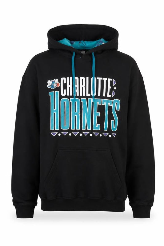 Softly Broke Mens Black Charlotte Hornets Pullover Hoodie M