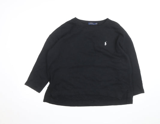 Ralph Lauren Men's Black Crew Neck Cotton Pullover Sweatshirt M