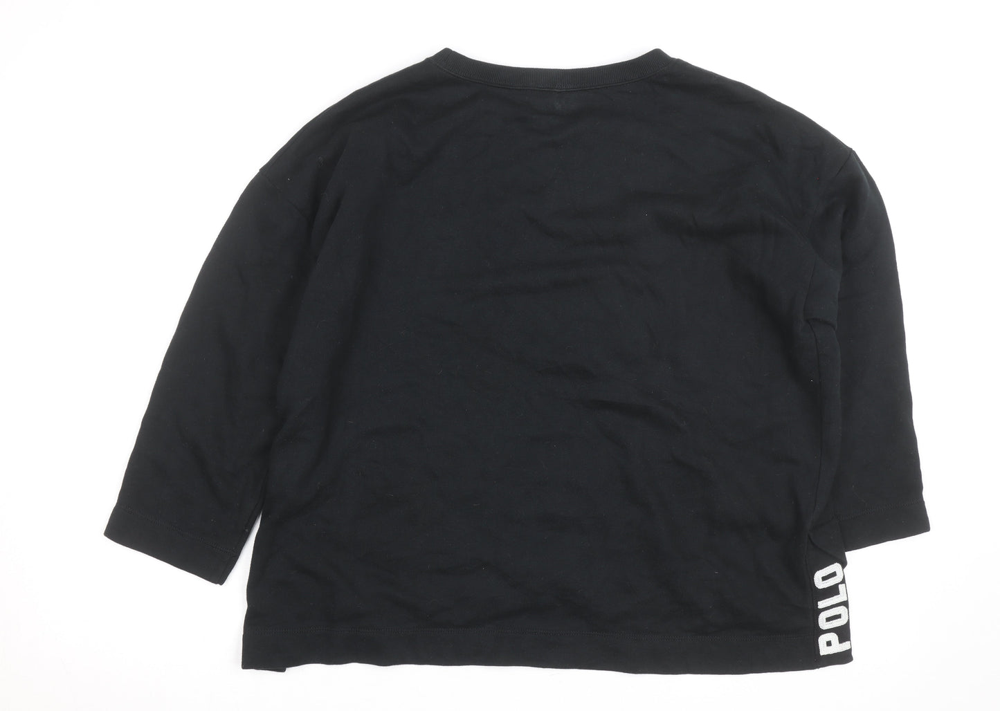 Ralph Lauren Men's Black Crew Neck Cotton Pullover Sweatshirt M