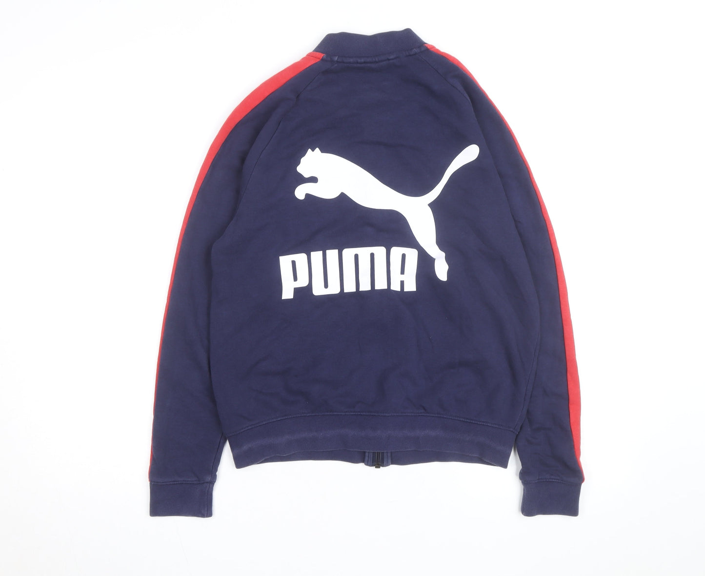Puma Men's Blue Red Full Zip Sweatshirt Size S Logo Sports Jacket