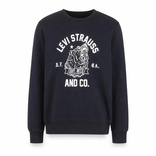 Levi's Men's Black Graphic Crew Neck Cotton Sweatshirt M