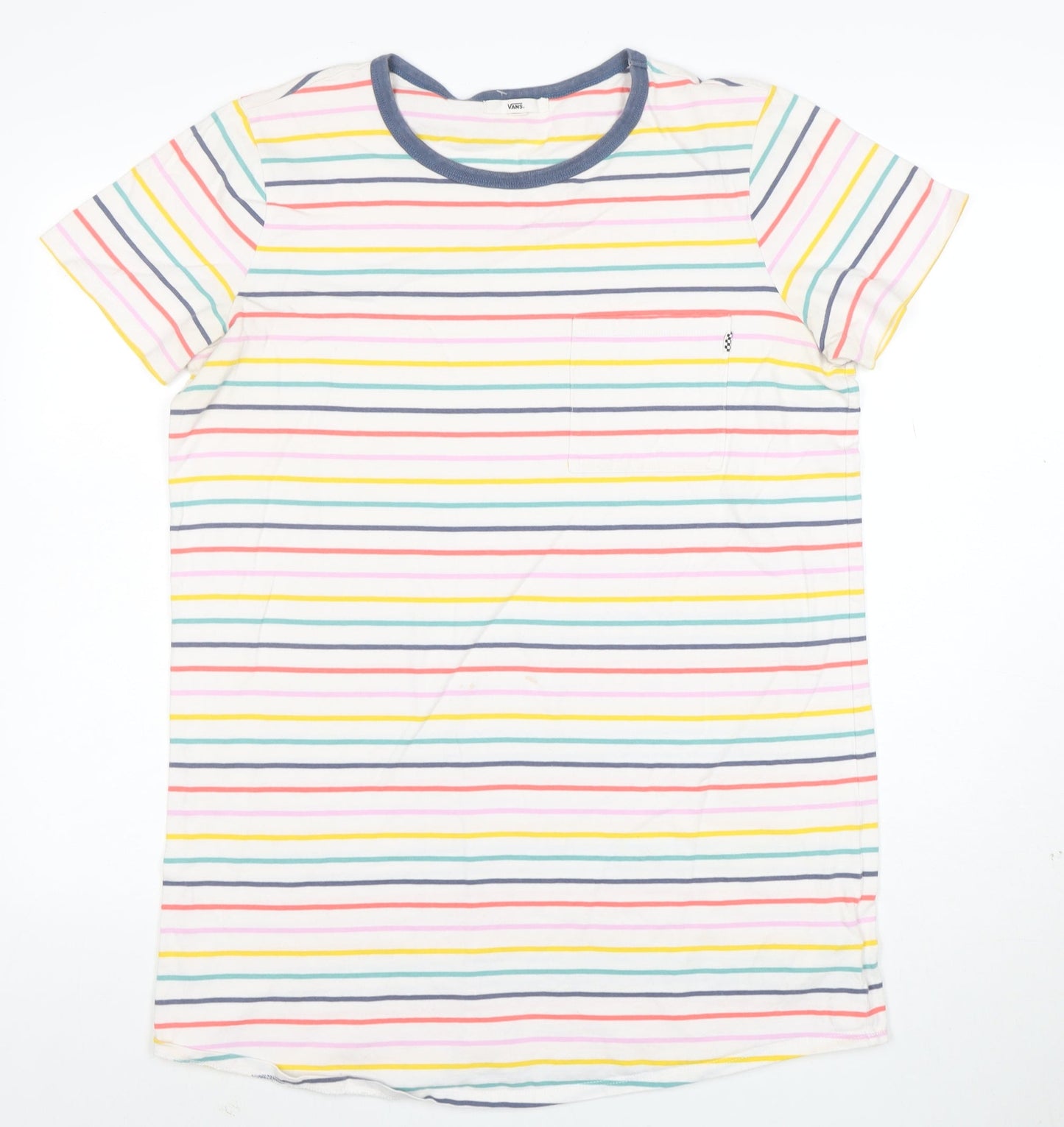 Vans Womens Multicoloured Striped Ringer T-Shirt Size L