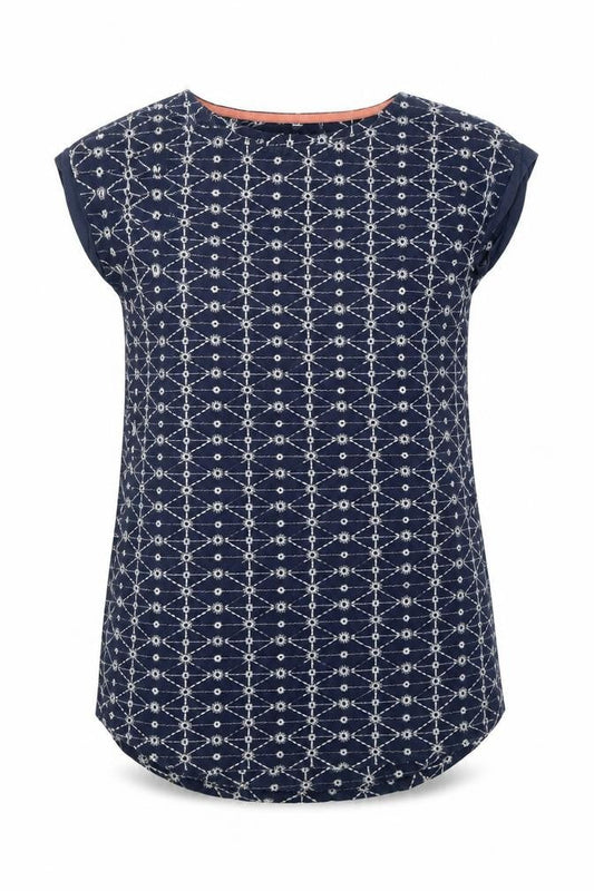 White Stuff Women Blue Embroidered Shift Dress Size 12
