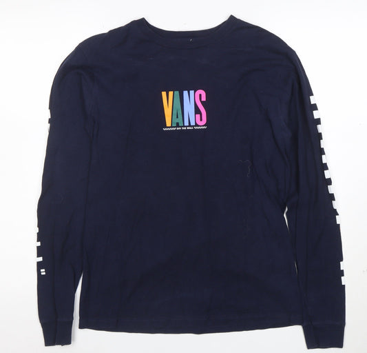 Vans Men's Blue Long Sleeve Pullover Sweatshirt Small