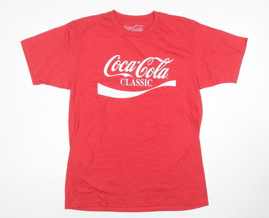 Coca-Cola Men's Red Graphic Crew Neck Short Sleeve T-Shirt Size L
