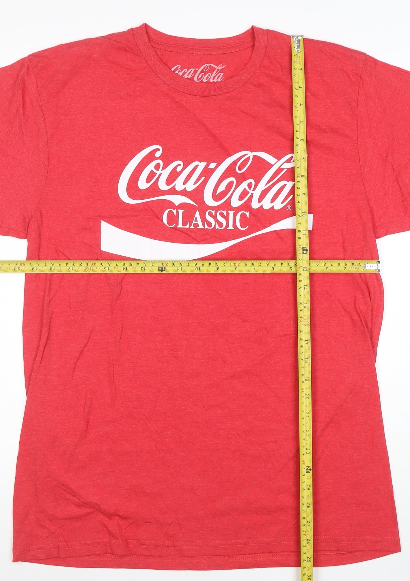 Coca-Cola Men's Red Graphic Crew Neck Short Sleeve T-Shirt Size L