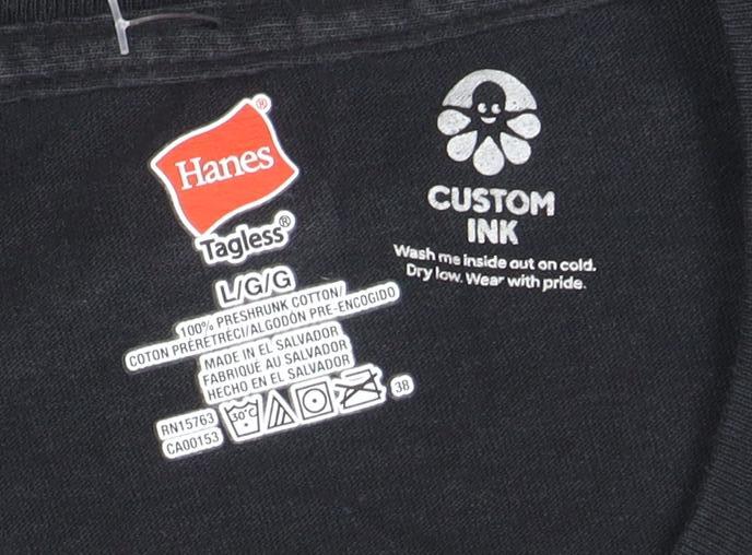 Hanes Men's Black Lobotown Basketball Long Sleeve Graphic T-Shirt L
