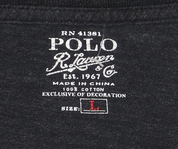 Ralph Lauren Polo Mens Black Long Sleeve Cotton T-Shirt L
