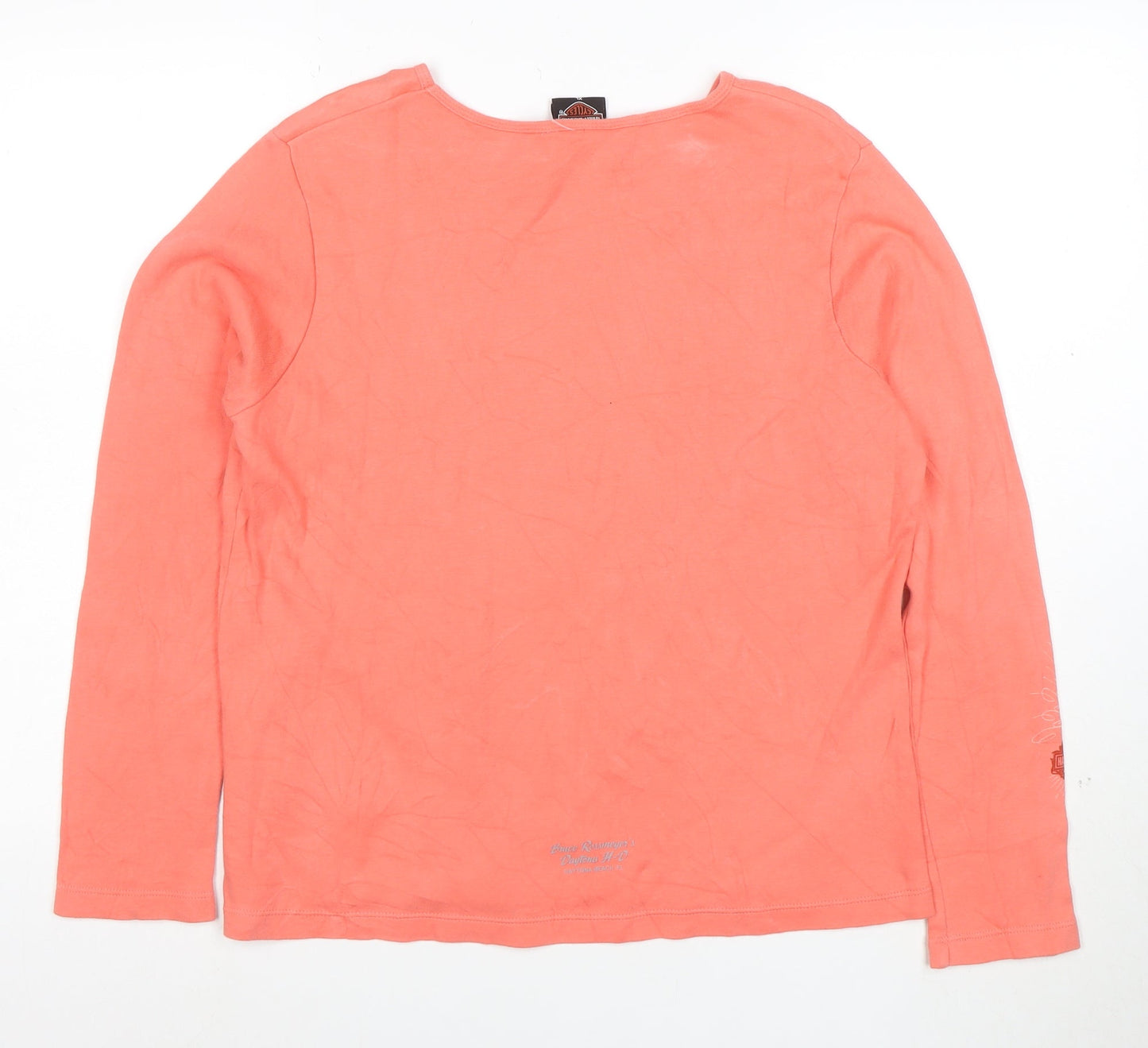 Harley-Davidson Womens Orange XL Long Sleeve Cotton T-Shirt