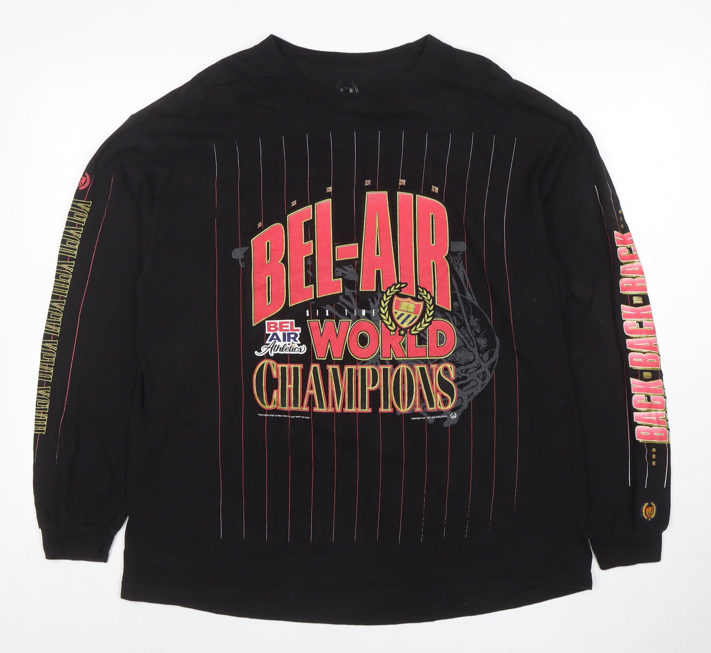 Bel-Air Athletics Men's Black XL Long Sleeve Sports Graphic T-Shirt