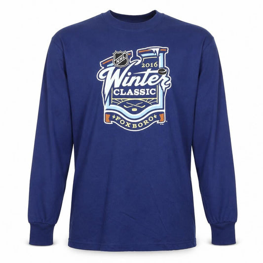 Reebok Men's Blue Long Sleeve NHL Winter Classic T-Shirt Size L
