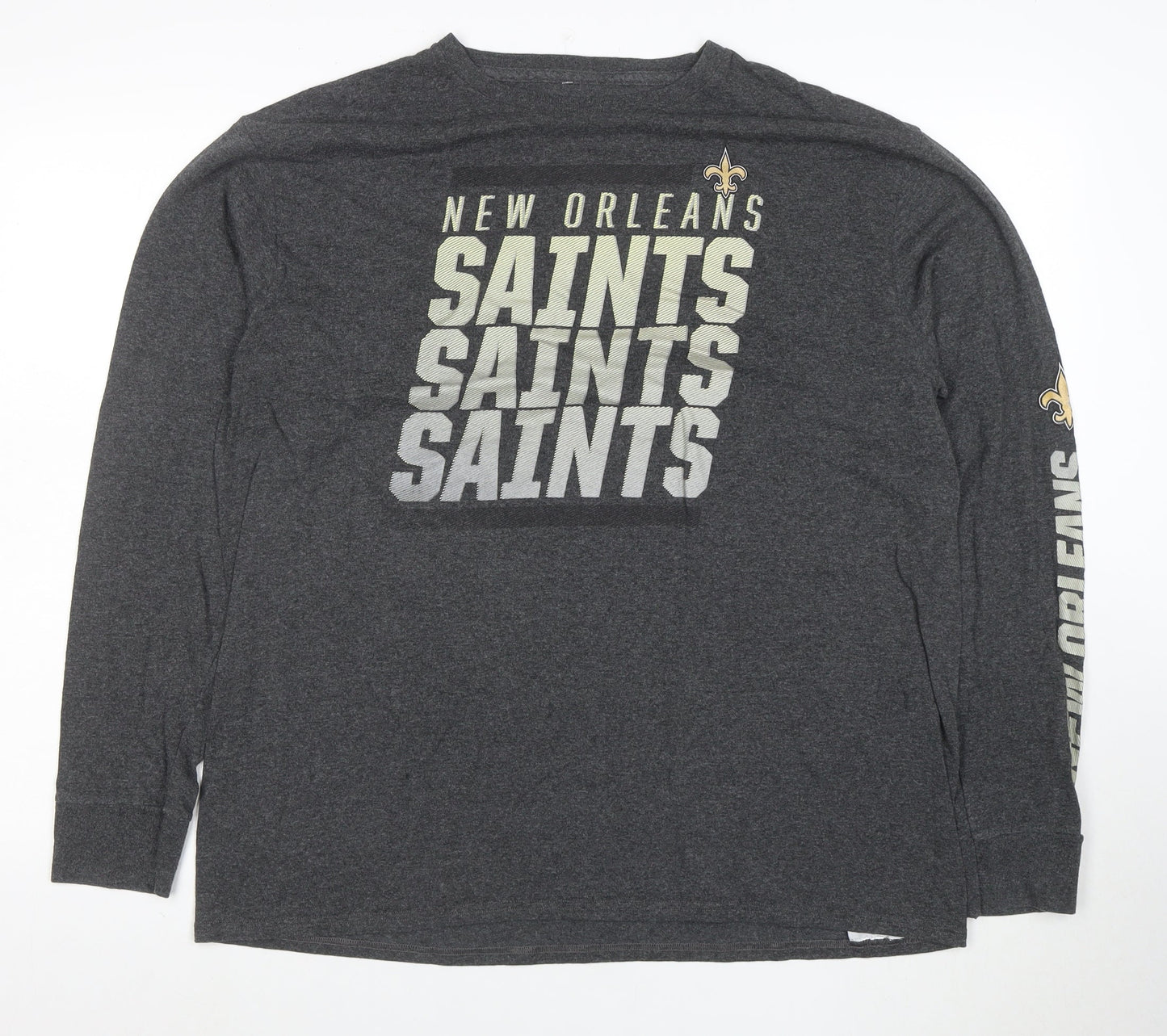 Majestic Men’s Grey New Orleans Saints Long Sleeve T-Shirt XL