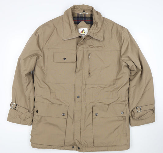 High Gear Men’s Beige Parka Jacket Size 40R Lined Outdoor Winter Coat